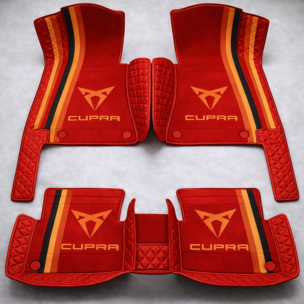 Prémium PVC és bőr autószőnyeg szett, minden időjáráshoz, vízálló – komplett első és hátsó készlet.